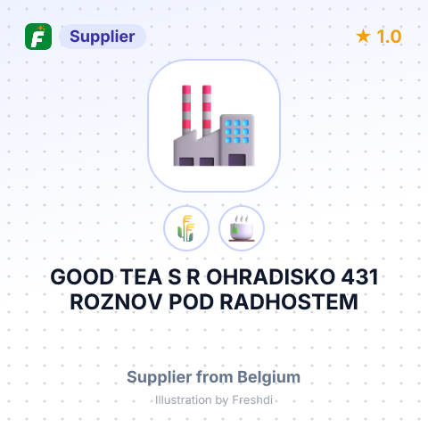 GOOD TEA S R OHRADISKO 431 ROZNOV POD RADHOSTEM 756 61 CZECH REPUBLIC – summary card, no photo uploaded yet
