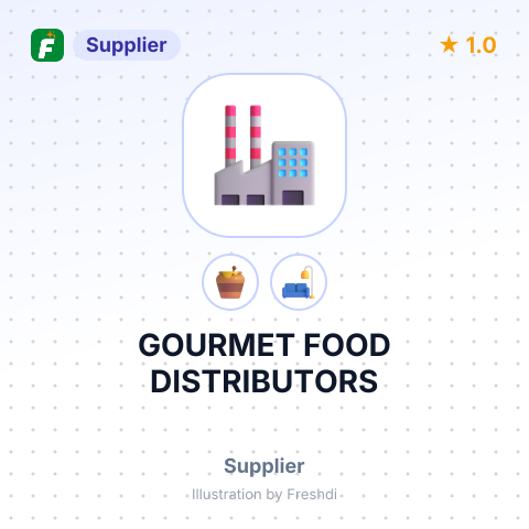 GOURMET FOOD DISTRIBUTORS – summary card, no photo uploaded yet