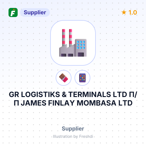 GR LOGISTIKS & TERMINALS LTD П/П JAMES FINLAY MOMBASA LTD – summary card, no photo uploaded yet