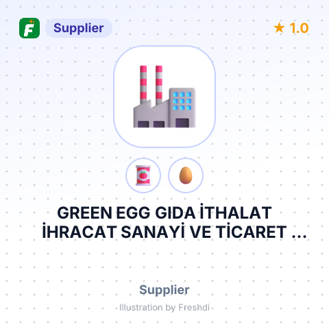 GREEN EGG GIDA İTHALAT İHRACAT SANAYİ VE TİCARET LİMİTED ŞİRKETİ – summary card, no photo uploaded yet