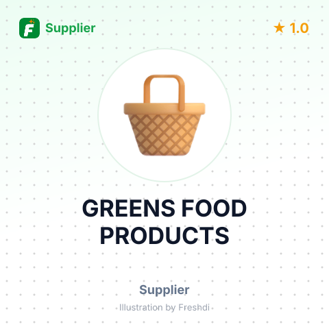 GREENS FOOD PRODUCTS – summary card, no photo uploaded yet