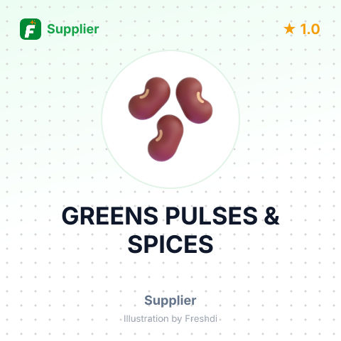 GREENS PULSES & SPICES – summary card, no photo uploaded yet