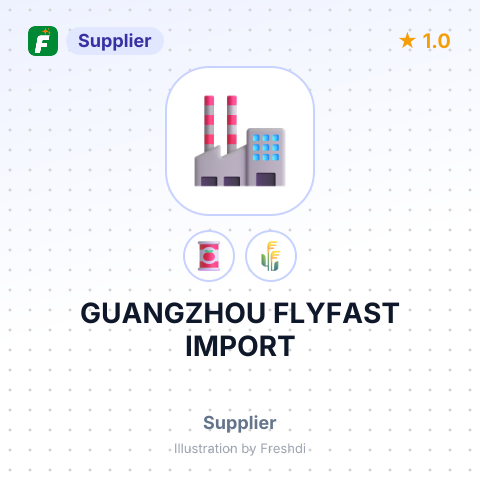 GUANGZHOU FLYFAST IMPORT – summary card, no photo uploaded yet