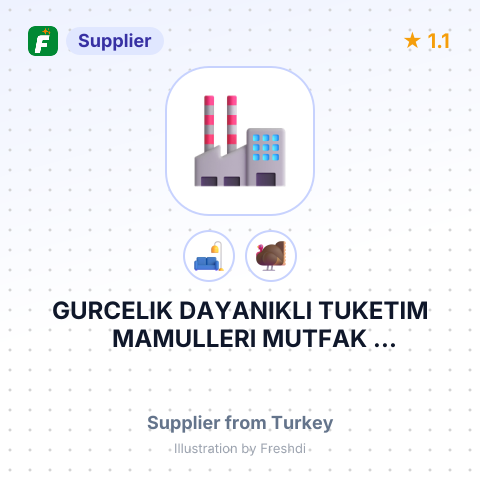 GURCELIK DAYANIKLI TUKETIM MAMULLERI MUTFAK INS.TUR.TAR.SAN.TIC.LTD.STI. – summary card, no photo uploaded yet