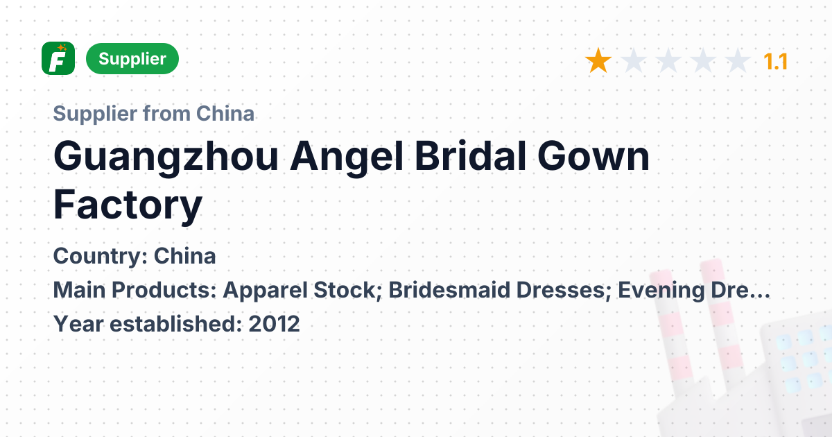 Guangzhou Angel Bridal Gown Factory | 2012 Established, Wedding ...
