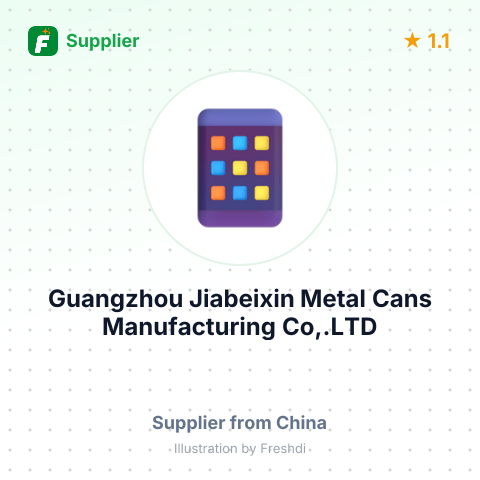 Guangzhou Jiabeixin Metal Cans Manufacturing Co,.LTD – summary card, no photo uploaded yet