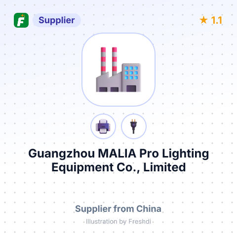 Guangzhou MALIA Pro Lighting Equipment Co., Limited – summary card, no photo uploaded yet