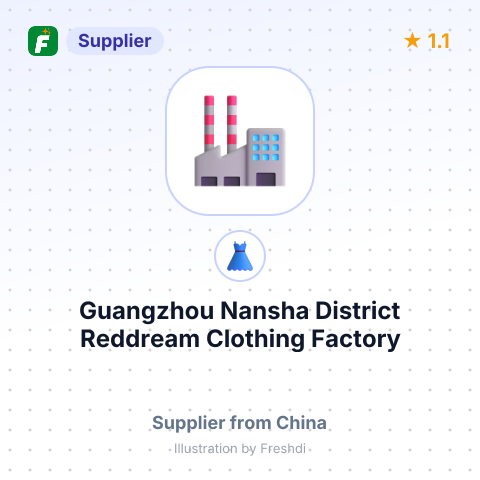 Guangzhou Nansha District Reddream Clothing Factory – summary card, no photo uploaded yet