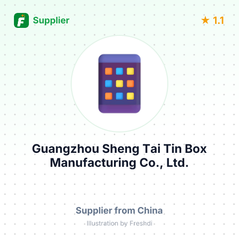 Guangzhou Sheng Tai Tin Box Manufacturing Co., Ltd. – summary card, no photo uploaded yet