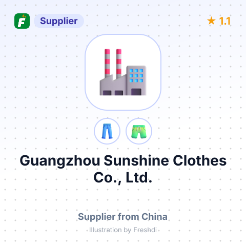 Guangzhou Sunshine Clothes Co., Ltd. – summary card, no photo uploaded yet
