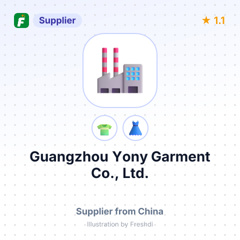 Guangzhou Yony Garment Co., Ltd. – summary card, no photo uploaded yet