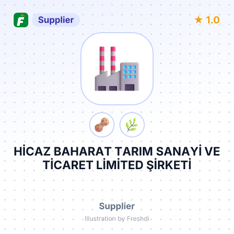 HİCAZ BAHARAT TARIM SANAYİ VE TİCARET LİMİTED ŞİRKETİ – summary card, no photo uploaded yet