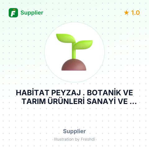 HABİTAT PEYZAJ . BOTANİK VE TARIM ÜRÜNLERİ SANAYİ VE TİCARET LİMİTED ŞİRKETİ – summary card, no photo uploaded yet
