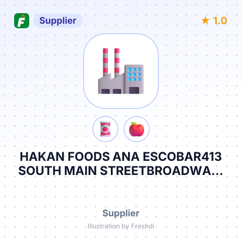 HAKAN FOODS ANA ESCOBAR413 SOUTH MAIN STREETBROADWAY, VA – summary card, no photo uploaded yet
