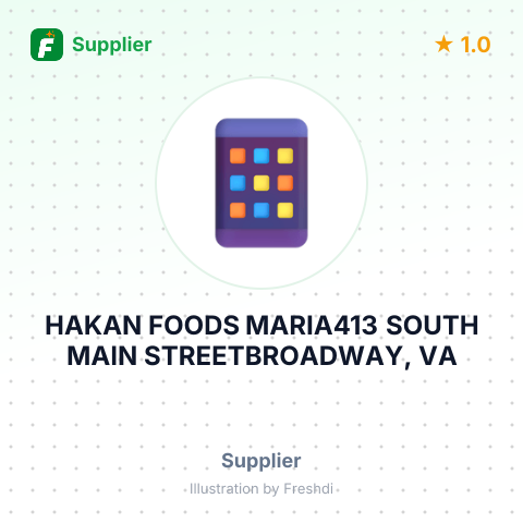HAKAN FOODS MARIA413 SOUTH MAIN STREETBROADWAY, VA – summary card, no photo uploaded yet