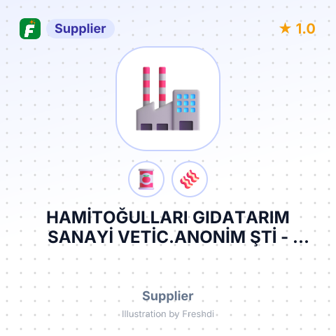 HAMİTOĞULLARI GIDATARIM SANAYİ VETİC.ANONİM ŞTİ – summary card, no photo uploaded yet