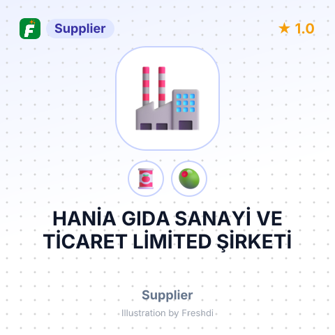 HANİA GIDA SANAYİ VE TİCARET LİMİTED ŞİRKETİ – summary card, no photo uploaded yet