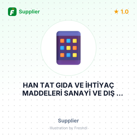 HAN TAT GIDA VE İHTİYAÇ MADDELERİ SANAYİ VE DIŞ TİCARET LİMİTED ŞİRKETİ – summary card, no photo uploaded yet
