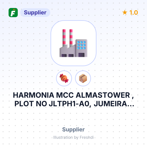 HARMONIA MCC ALMASTOWER , PLOT NO JLTPH1-A0, JUMEIRAH LAKES TOWERSDUBAI UNITED ARAB EMIRATESP.O.BOX – summary card, no photo uploaded yet