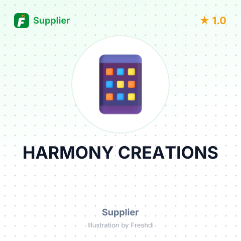 HARMONY CREATIONS – summary card, no photo uploaded yet