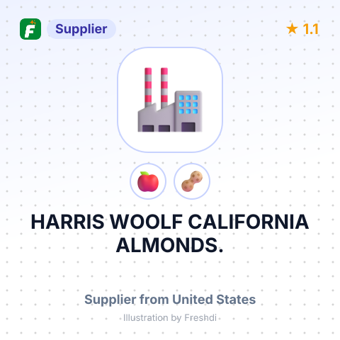 HARRIS WOOLF CALIFORNIA ALMONDS. – summary card, no photo uploaded yet