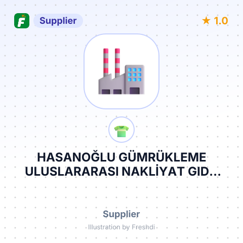 HASANOĞLU GÜMRÜKLEME ULUSLARARASI NAKLİYAT GIDA TEKSTİL KUYUMCULUK İTHALAT İHRACAT LİMİTED ŞİRKETİ – summary card, no photo uploaded yet