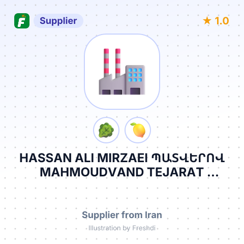 HASSAN ALI MIRZAEI ՊԱՏՎԵՐՈՎ MAHMOUDVAND TEJARAT PIRANSHAHR CO – summary card, no photo uploaded yet