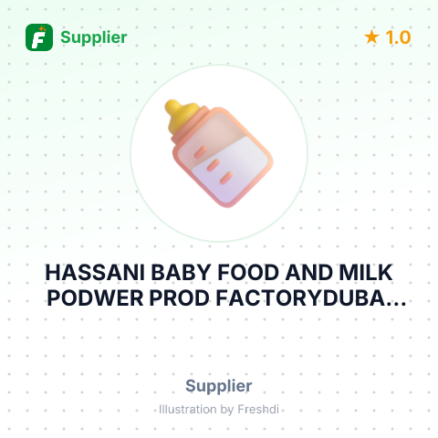 HASSANI BABY FOOD AND MILK PODWER PROD FACTORYDUBAI UAE – summary card, no photo uploaded yet