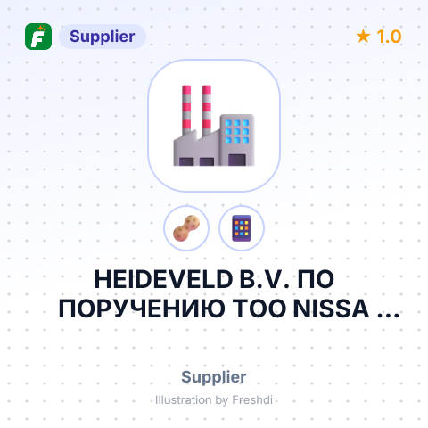 HEIDEVELD B.V. ПО ПОРУЧЕНИЮ ТОО NISSA ASIA – summary card, no photo uploaded yet
