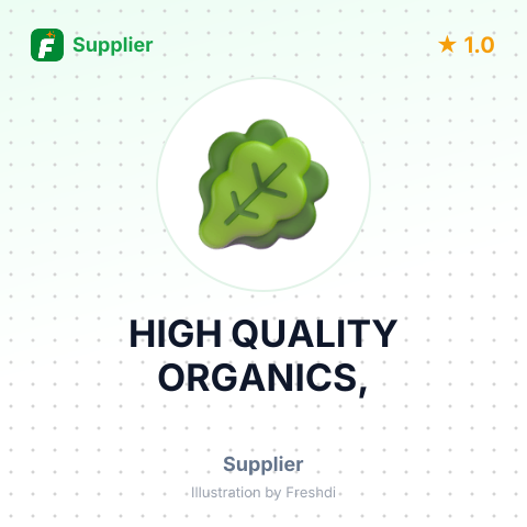 HIGH QUALITY ORGANICS, – summary card, no photo uploaded yet
