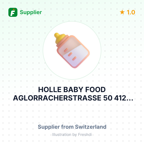 HOLLE BABY FOOD AGLORRACHERSTRASSE 50 4125 RIEHEN SWITZERLAND – summary card, no photo uploaded yet
