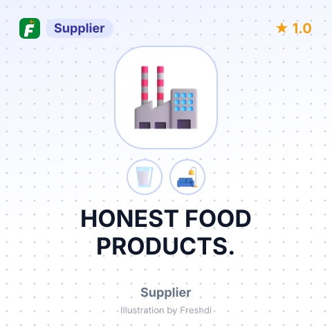 HONEST FOOD PRODUCTS. – summary card, no photo uploaded yet