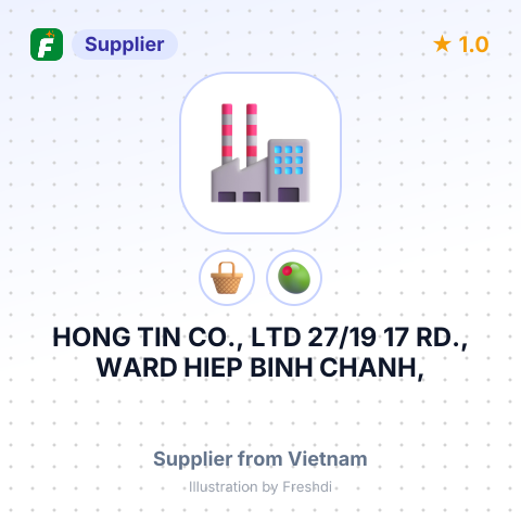 HONG TIN CO., LTD 27/19 17 RD., WARD HIEP BINH CHANH, – summary card, no photo uploaded yet