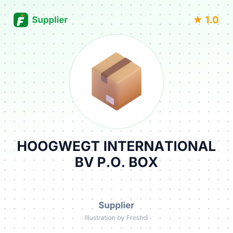 HOOGWEGT INTERNATIONAL BV P.O. BOX – summary card, no photo uploaded yet