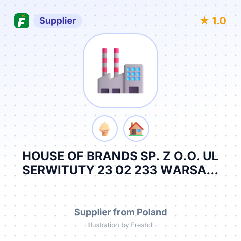 HOUSE OF BRANDS SP. Z O.O. UL SERWITUTY 23 02 233 WARSAW POLAND – summary card, no photo uploaded yet