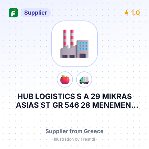 HUB LOGISTICS S A 29 MIKRAS ASIAS ST GR 546 28 MENEMENI THESSALONIKI GREECE – summary card, no photo uploaded yet