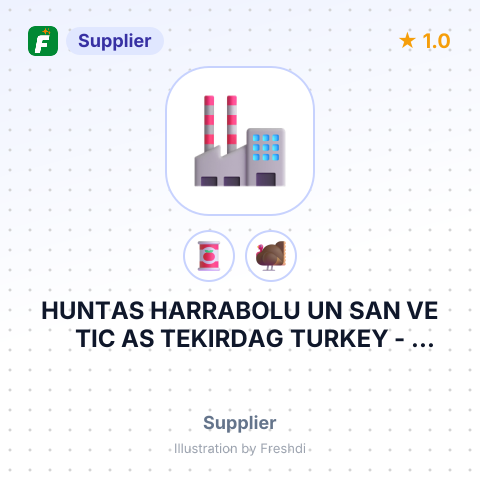 HUNTAS HARRABOLU UN SAN VE TIC AS TEKIRDAG TURKEY – summary card, no photo uploaded yet