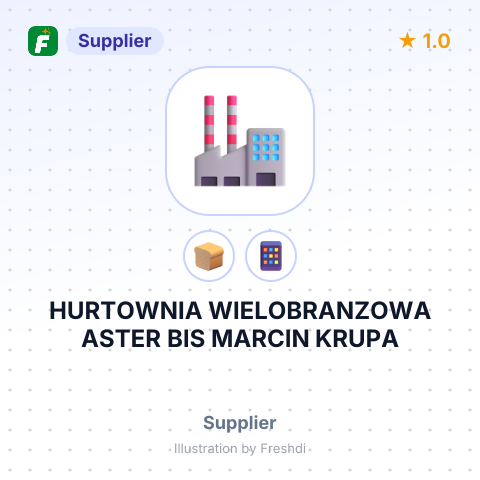 HURTOWNIA WIELOBRANZOWA ASTER BIS MARCIN KRUPA – summary card, no photo uploaded yet