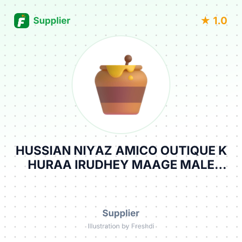 HUSSIAN NIYAZ AMICO OUTIQUE K HURAA IRUDHEY MAAGE MALE REPUBLIC OF MALDIVES – summary card, no photo uploaded yet