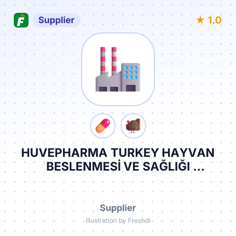 HUVEPHARMA TURKEY HAYVAN BESLENMESİ VE SAĞLIĞI HİZMETLERİ ANONİM ŞİRKETİ – summary card, no photo uploaded yet