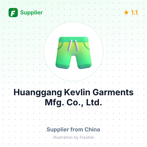 Huanggang Kevlin Garments Mfg. Co., Ltd. – summary card, no photo uploaded yet