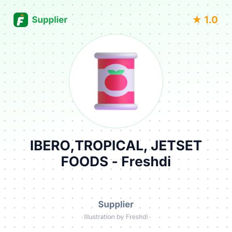 IBERO,TROPICAL, JETSET FOODS – summary card, no photo uploaded yet