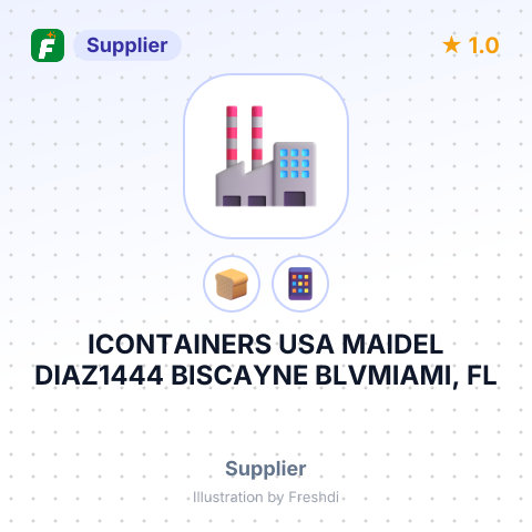 ICONTAINERS USA MAIDEL DIAZ1444 BISCAYNE BLVMIAMI, FL – summary card, no photo uploaded yet