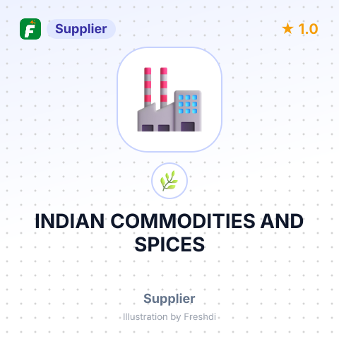 INDIAN COMMODITIES AND SPICES – summary card, no photo uploaded yet