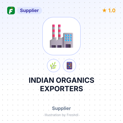 INDIAN ORGANICS EXPORTERS – summary card, no photo uploaded yet
