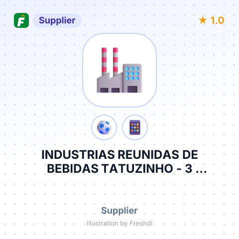 INDUSTRIAS REUNIDAS DE BEBIDAS TATUZINHO - 3 FAZENDAS LTDA – summary card, no photo uploaded yet