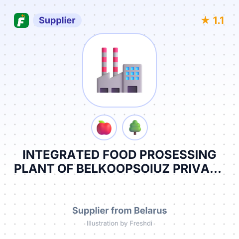 INTEGRATED FOOD PROSESSING PLANT OF BELKOOPSOIUZ PRIVATE PRODUCTION UNITARY ENT. – summary card, no photo uploaded yet