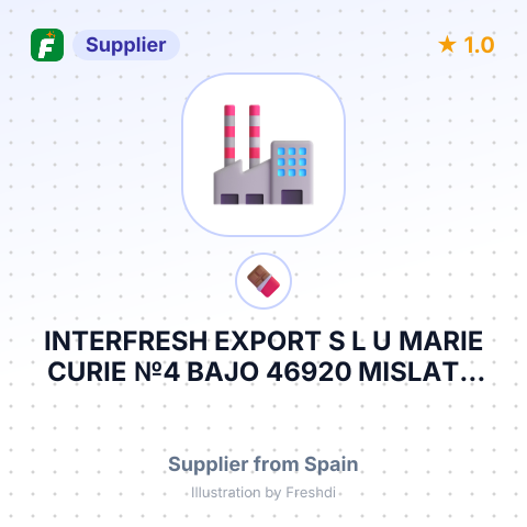 INTERFRESH EXPORT S L U MARIE CURIE №4 BAJO 46920 MISLATA VALENCIA SPAIN – summary card, no photo uploaded yet