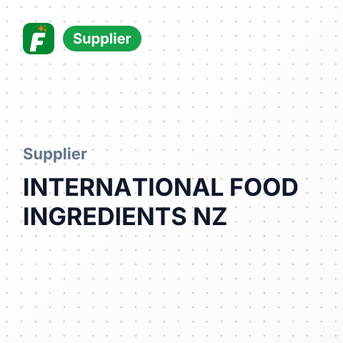 INTERNATIONAL FOOD INGREDIENTS NZ – summary card, no photo uploaded yet