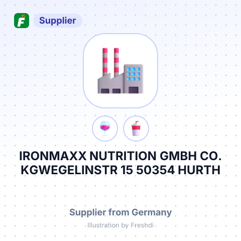 IRONMAXX NUTRITION GMBH CO. KGWEGELINSTR 15 50354 HURTH – summary card, no photo uploaded yet